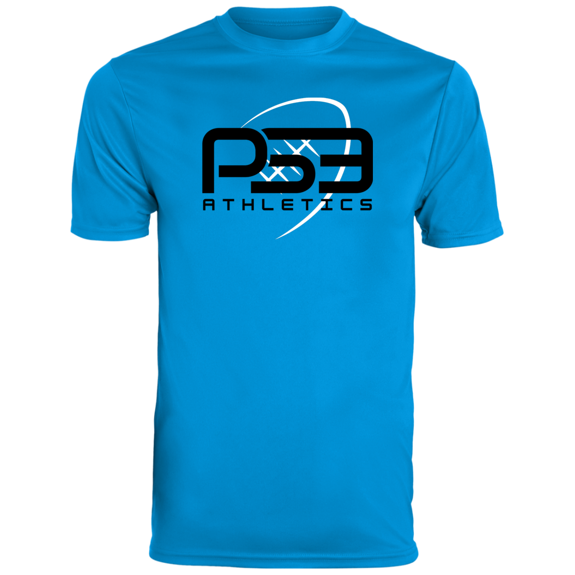 Black/White Football Youth Moisture-Wicking Tee