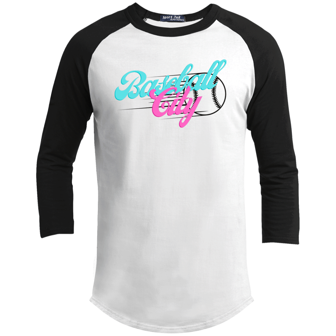 Baseball City Bright & Black Youth 3/4 Raglan Sleeve Shirt