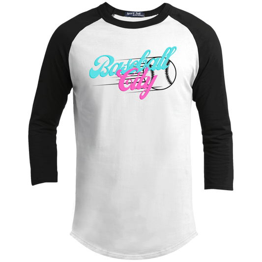 Baseball City Bright & Black Youth 3/4 Raglan Sleeve Shirt