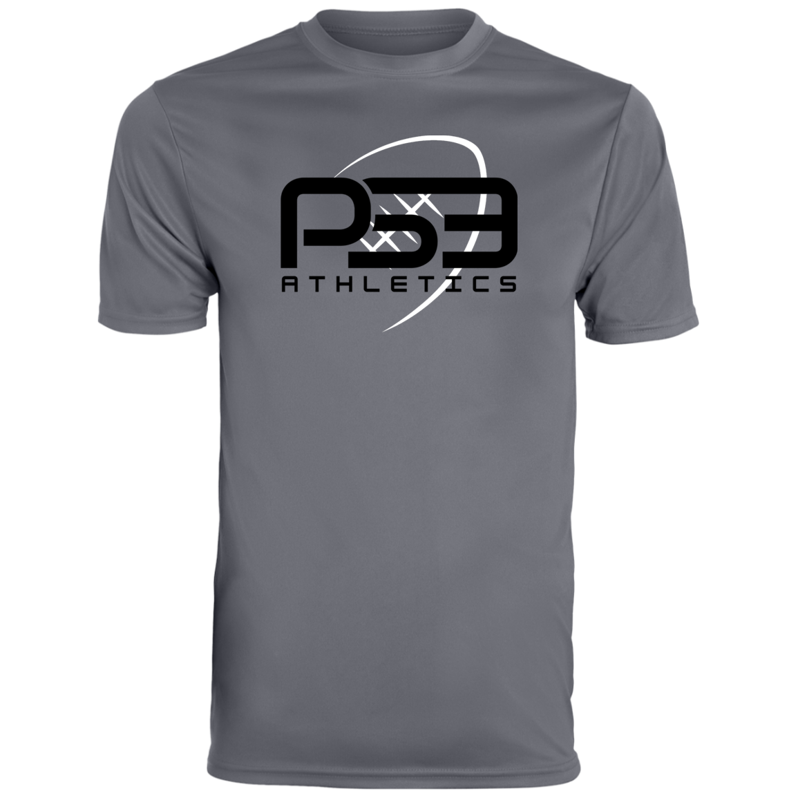Black/White Football Youth Moisture-Wicking Tee