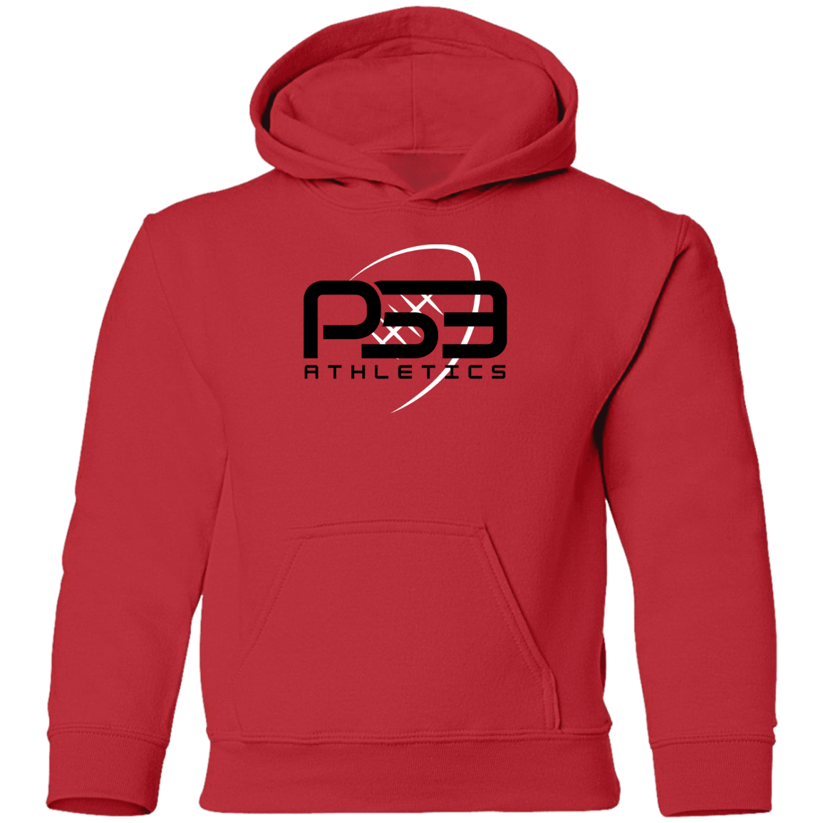 Black/White Football Youth Pullover Hoodie