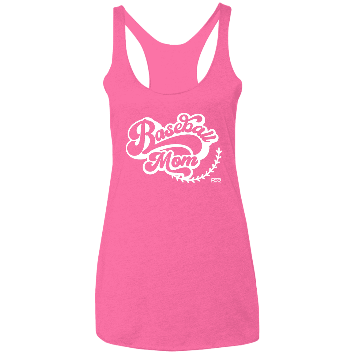 Baseball Mom White Ladies' Triblend Racerback Tank