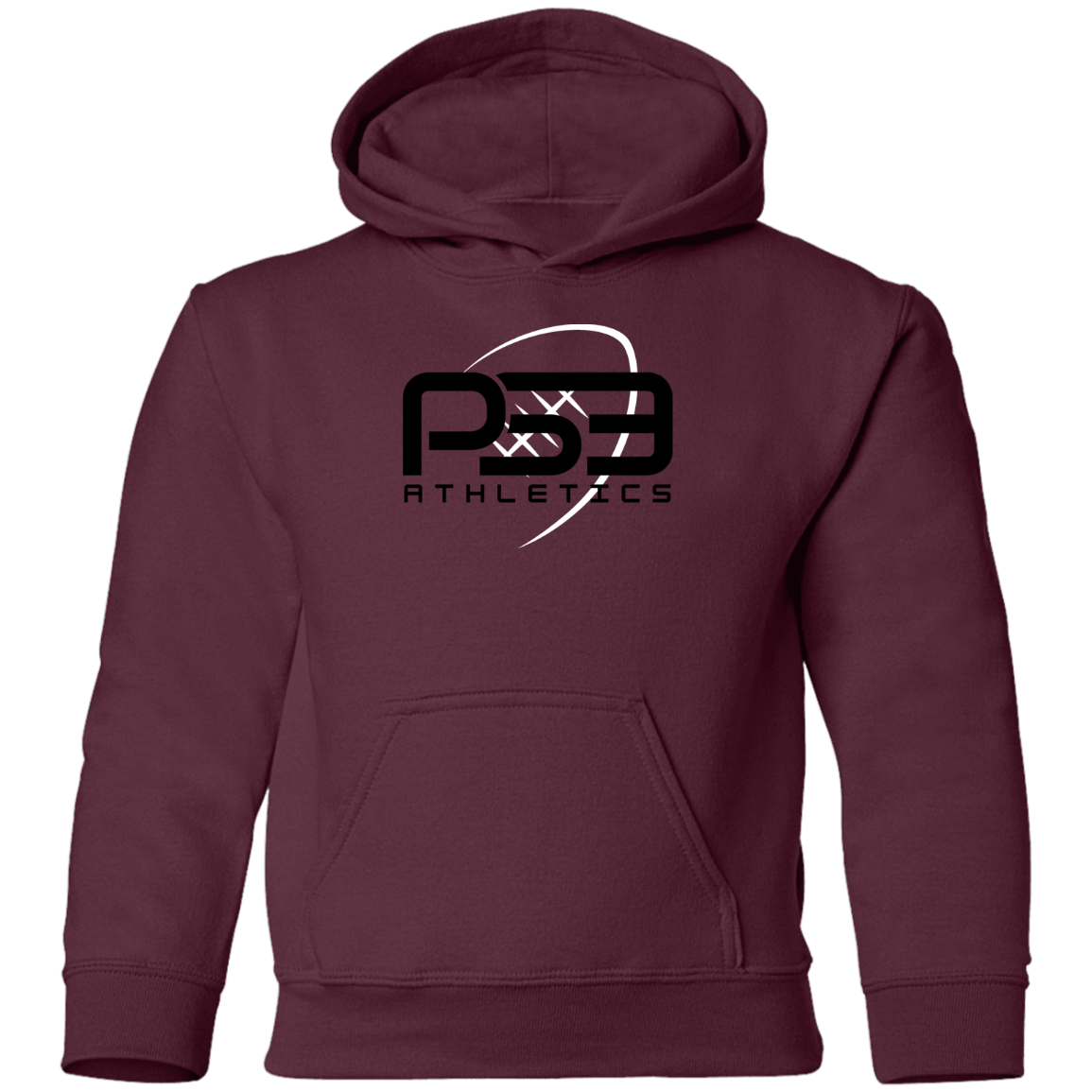 Black/White Football Youth Pullover Hoodie