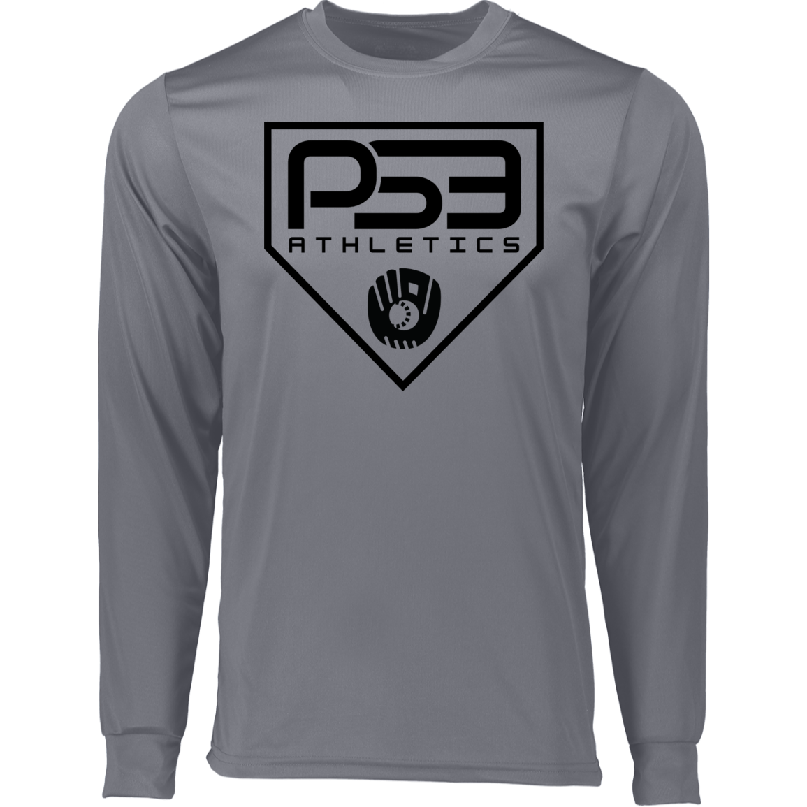 Black Plate Logo Long Sleeve Moisture-Wicking Tee