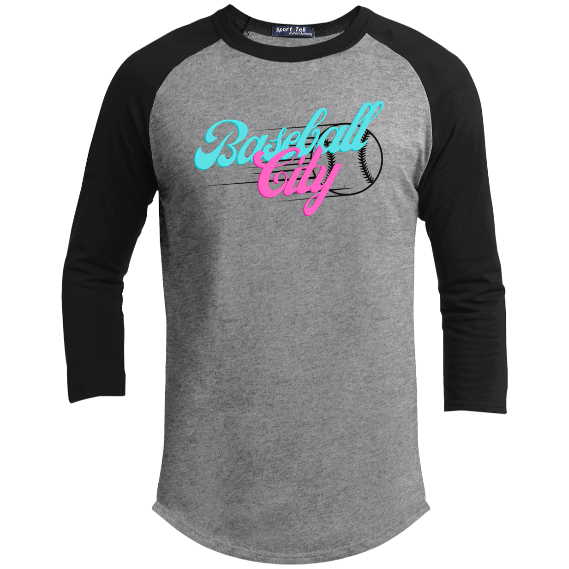 Baseball City Bright & Black Youth 3/4 Raglan Sleeve Shirt
