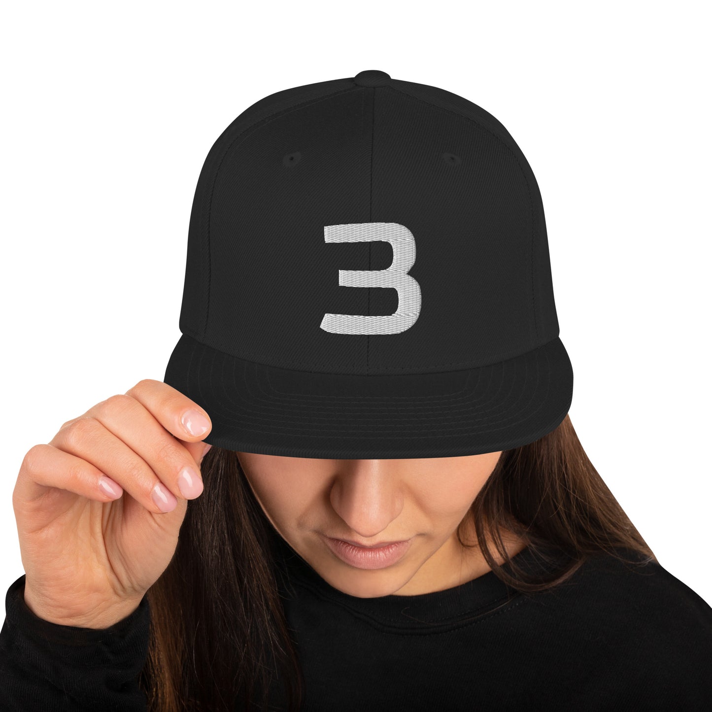 Personalized Number Snapback Flat Bill Hat White Number