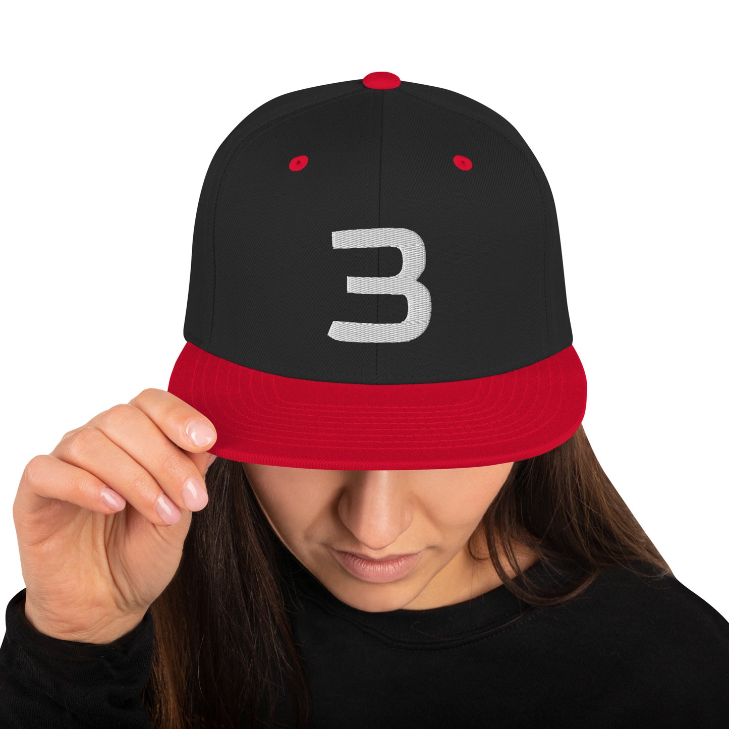 Personalized Number Snapback Flat Bill Hat White Number