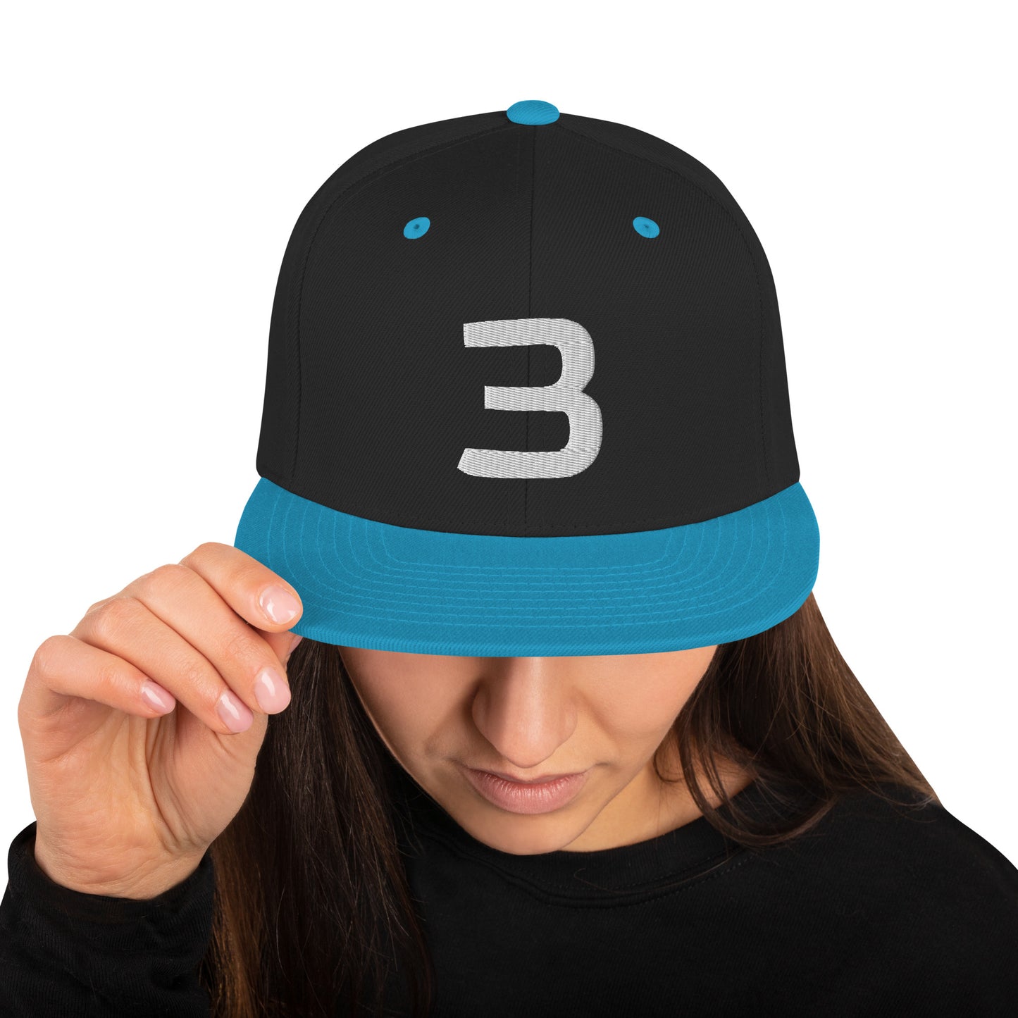 Personalized Number Snapback Flat Bill Hat White Number