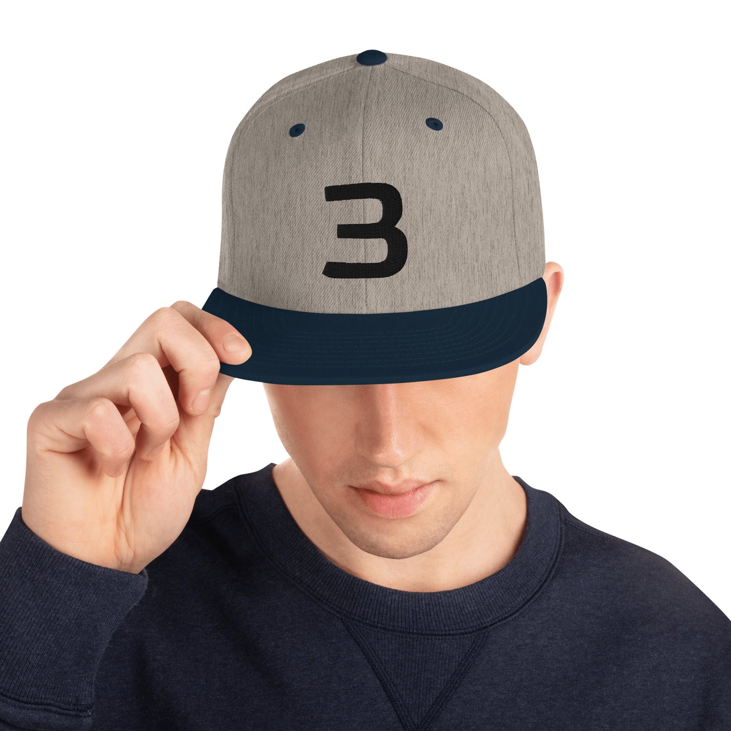 Personalized Number Snapback Flat Bill Hat Black Number