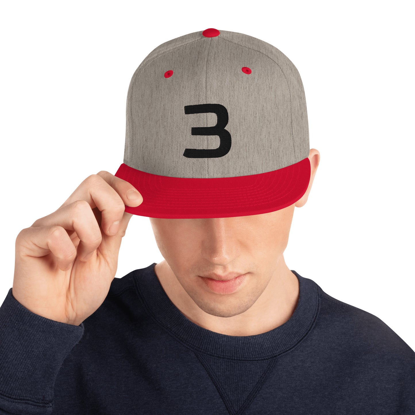 Personalized Number Snapback Flat Bill Hat Black Number