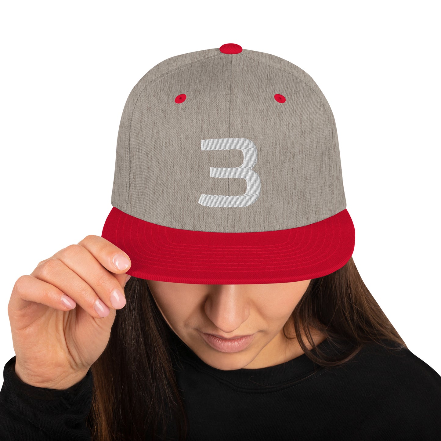 Personalized Number Snapback Flat Bill Hat White Number