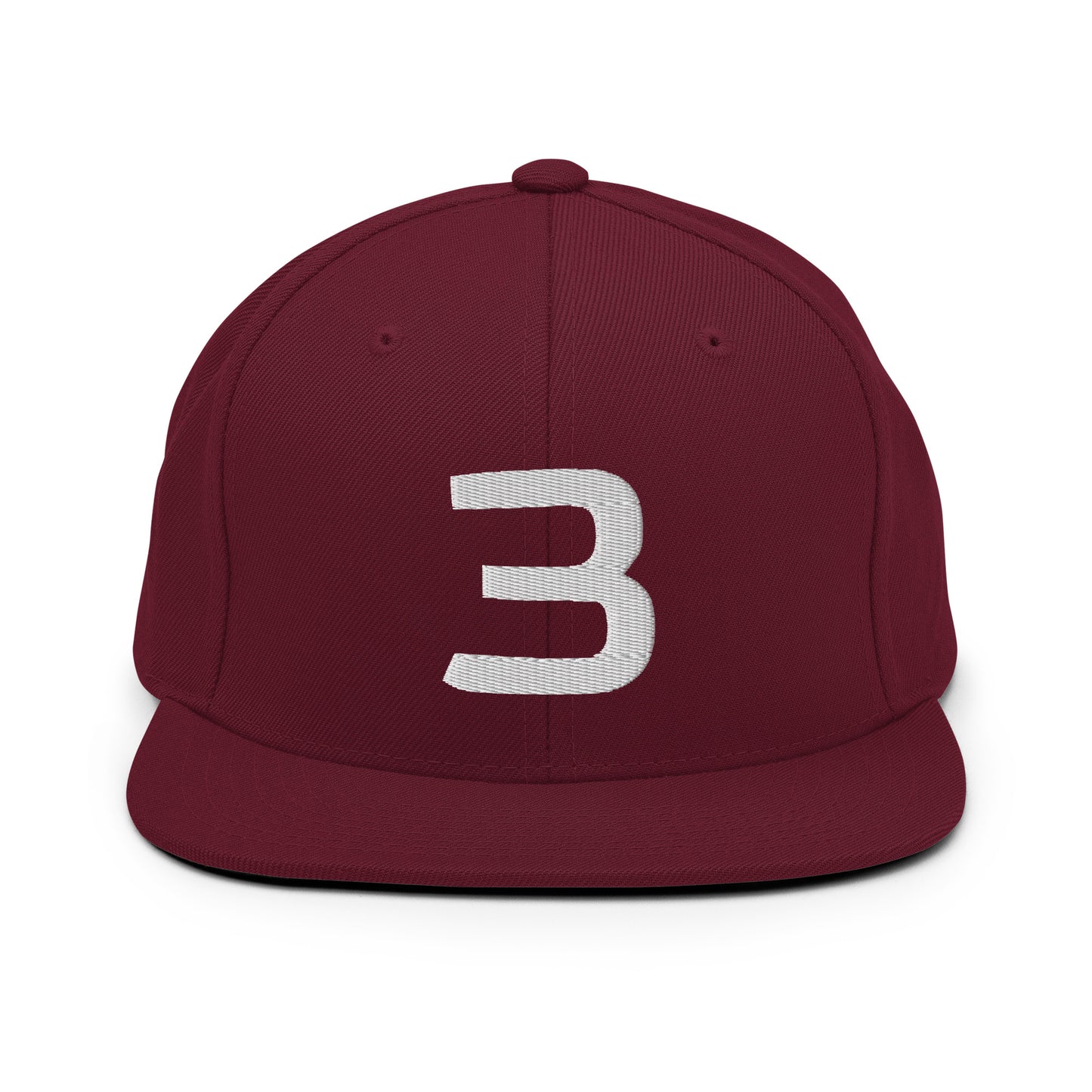 Personalized Number Snapback Flat Bill Hat White Number