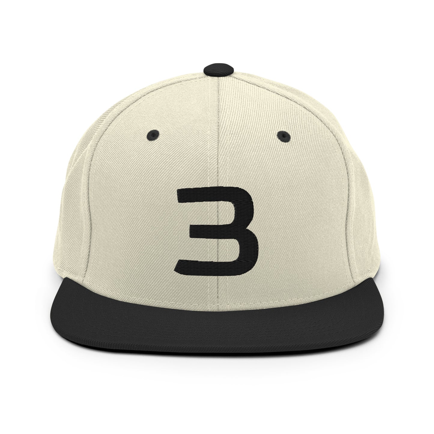 Personalized Number Snapback Flat Bill Hat Black Number