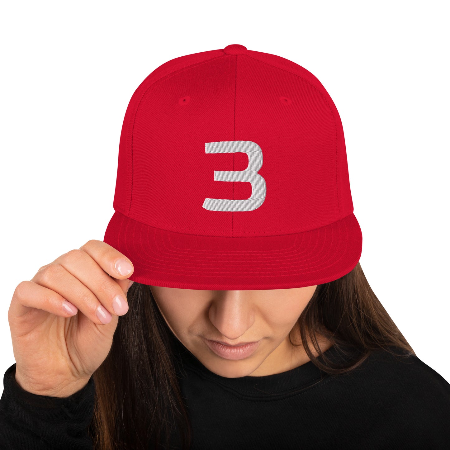 Personalized Number Snapback Flat Bill Hat White Number