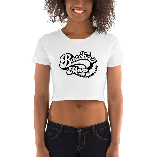 Baseball Mom Black Women’s Crop Tee