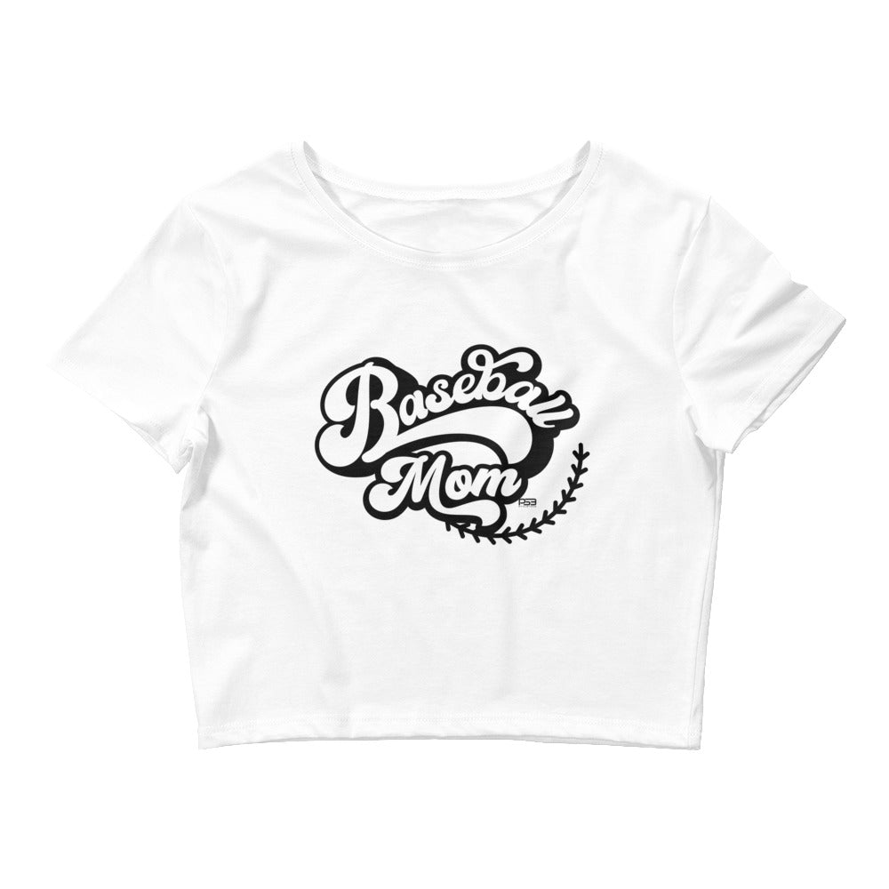 Baseball Mom Black Women’s Crop Tee